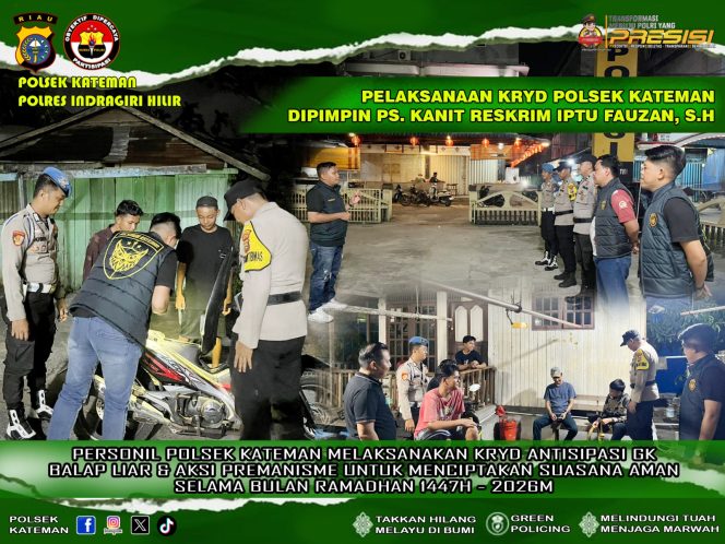 
					Ramadan Tenang Tanpa Gangguan, IPTU Fauzan Pimpin KRYD Sisir Titik Rawan di Kateman