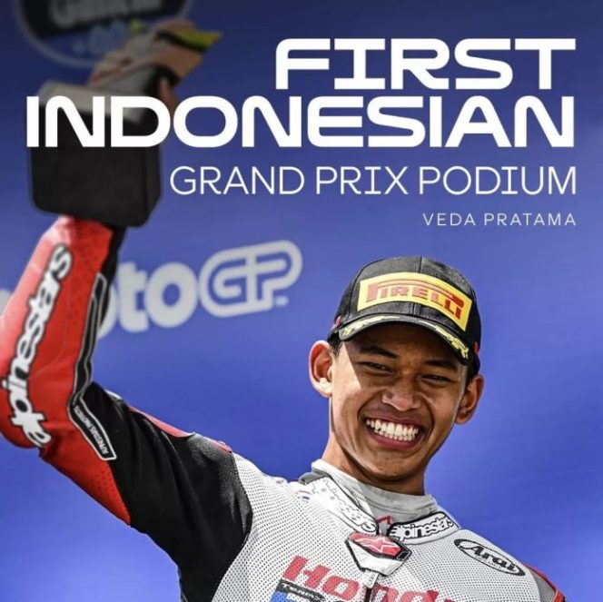 
					Veda Ega Pratama Ukir Sejarah, Finis Ketiga di Moto3 Brasil
