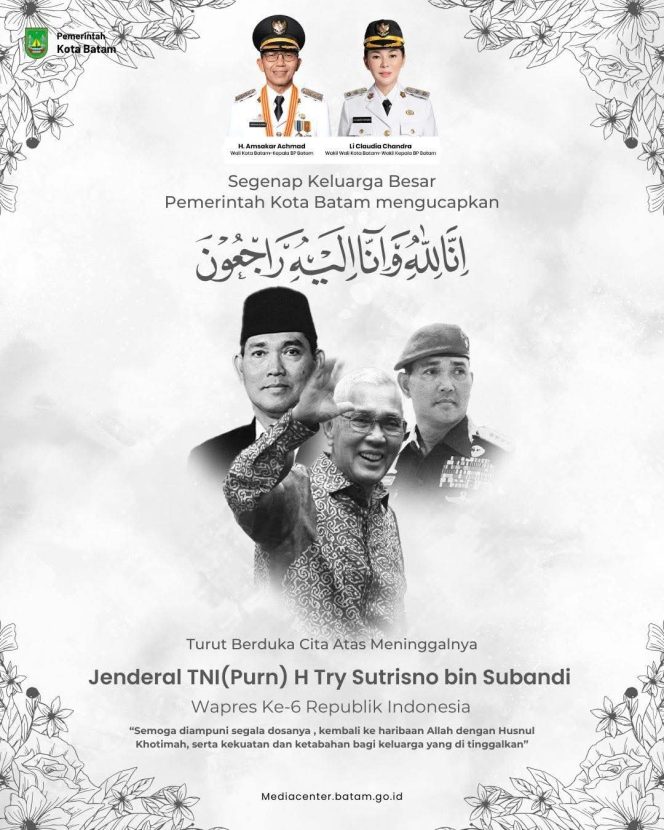 
					Masa Berkabung Nasional, Wali Kota Batam Amsakar Ajak Warga Kibarkan Bendera Setengah Tiang