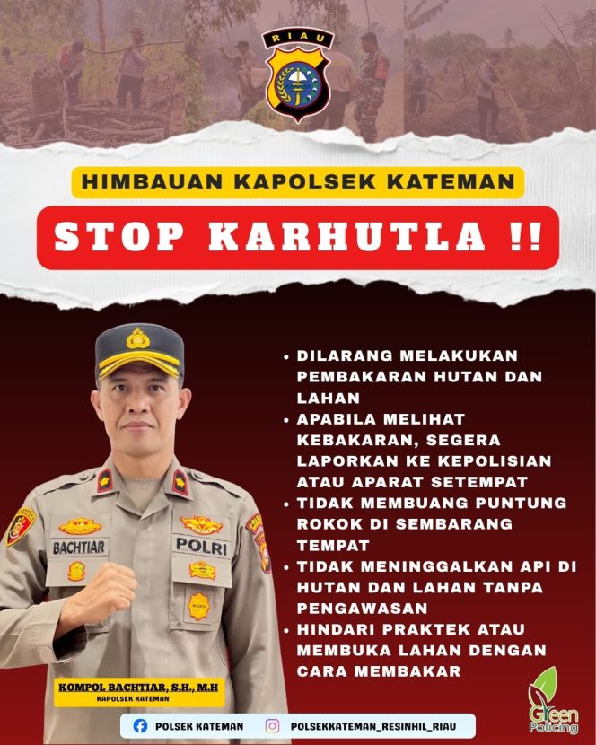 
					Kapolsek Kateman Tegaskan Larangan Karhutla, Warga Diminta Aktif Laporkan Titik Api