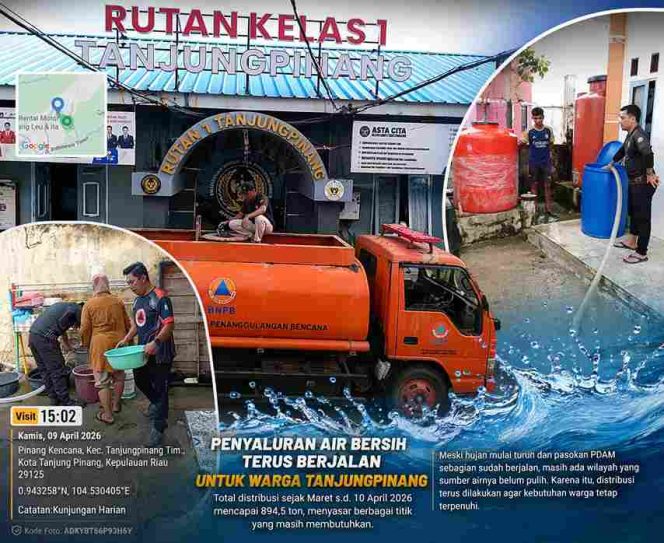 
					Penyaluran Air Bersih Capai 894,5 Ton, Pemko Tanjungpinang Sesuaikan Distribusi dengan Kondisi Lapangan