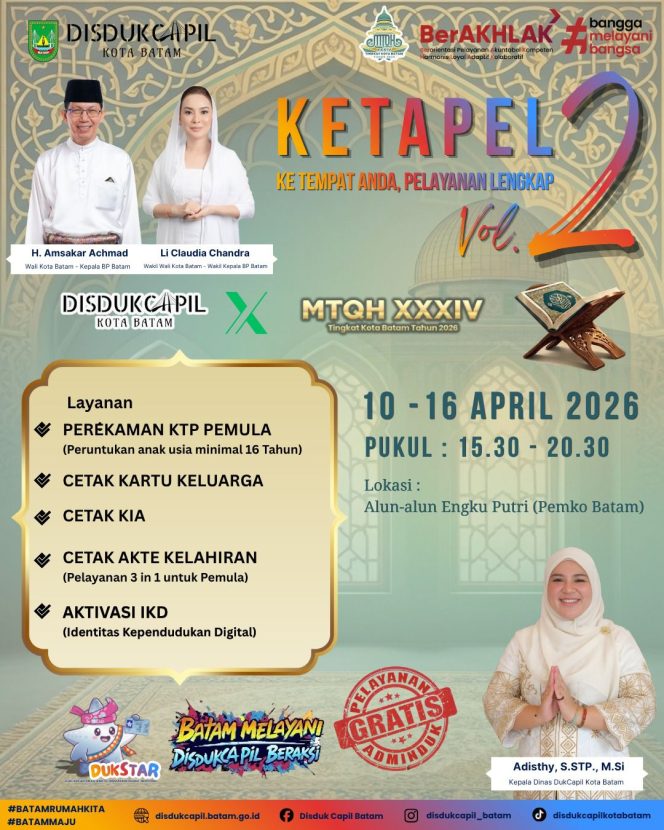 
					Nggak Pake Antri dan Repot, Urus Dokumen Kependudukan di Arena MTQ Batam