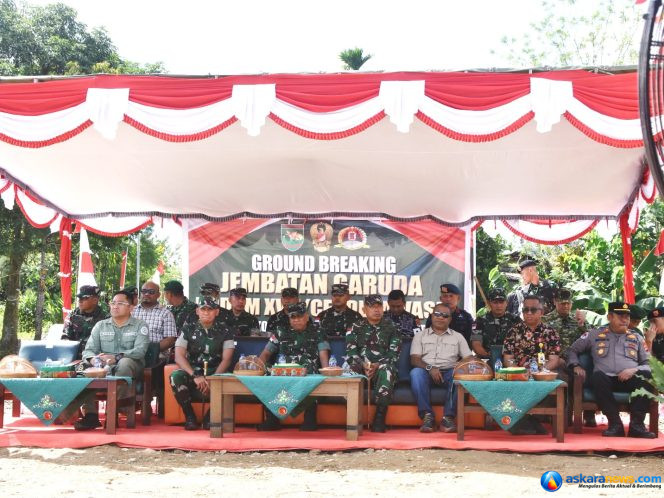 
 Pangdam XVII/Cenderawasih Pimpin Peletakan Batu Pertama Jembatan Garuda Merah Putih di Mimika