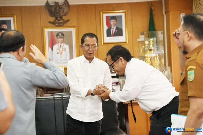 
 Wali Kota Batam, Amsakar Achmad, menerima audiensi Kemenkum Kepri di Kantor Wali Kota Batam, Selasa (14/7/2026). 