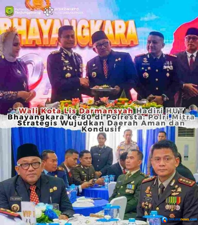 
 Hadiri HUT Bhayangkara ke-80, Wali Kota Lis: Polri Mitra Strategis Wujudkan Daerah Aman dan Kondusif
