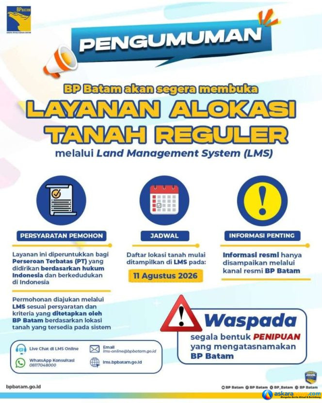 
 BP Batam Perkuat Transparansi Layanan Pertanahan, Alokasi Tanah Reguler Segera Hadir Melalui LMS
