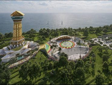 Animasi bangunan Museum dan Monumen Bahasa Nasional Pulau Penyengat. (Sumber: Dinas PUPP Kepri)