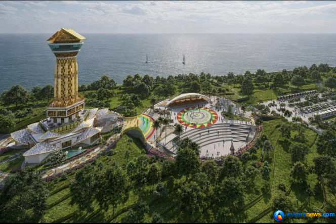 
 Animasi bangunan Museum dan Monumen Bahasa Nasional Pulau Penyengat. (Sumber: Dinas PUPP Kepri)