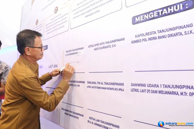 
 Teken Pakta Antinarkoba, Wawako Raja Ariza Tolak Peredaran Narkoba di Tanjungpinang
