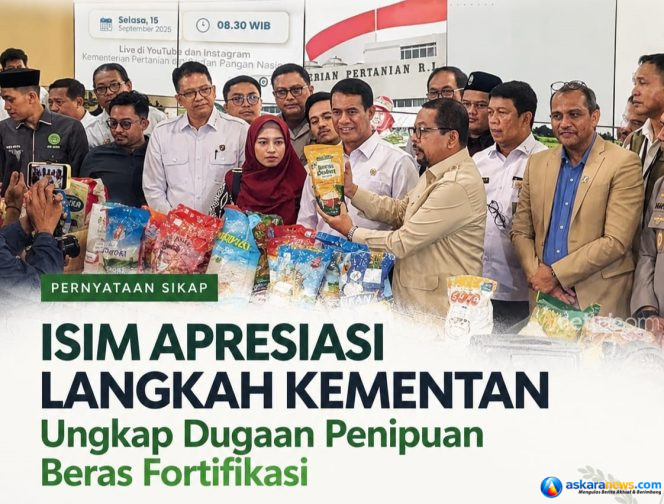 
 Founder ISIM Apresiasi Kementan Bongkar Dugaan Penipuan Beras Fortifikasi