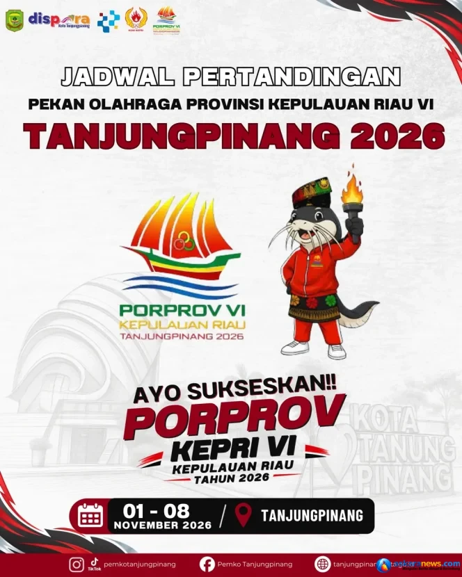 
 Matangkan persiapan, jadwal pelaksanaan Porprov VI Kepri Resmi Dirilis : 30 cabang Olahraga Siap Dipertandingkan di Tanjungpinang